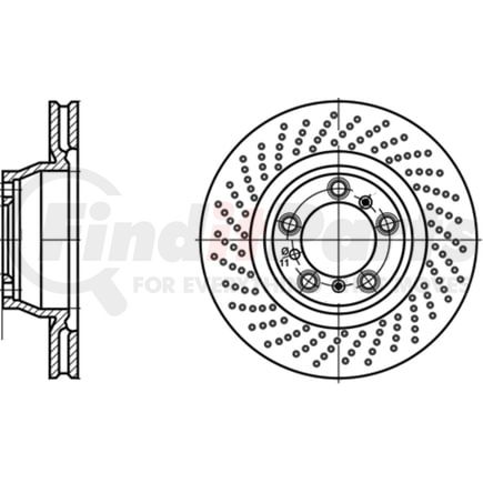 ATE Brake Products 428265 Disc Brake Rotor ATE Original Rear Left Disc Brake Rotor 428265 for Porsche