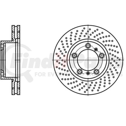 ATE Brake Products 428273 Disc Brake Rotor ATE Original Front Left Disc Brake Rotor 428273 for Porsche