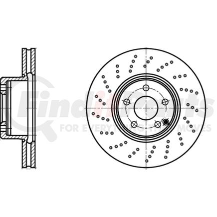 432136 by ATE BRAKE PRODUCTS - ATE Original Front  Disc Brake Rotor 432136 for Mercedes Benz