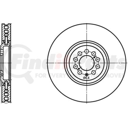 432166 by ATE BRAKE PRODUCTS - ATE Original Front Left Disc Brake Rotor 432166 for Audi, Volkswagen