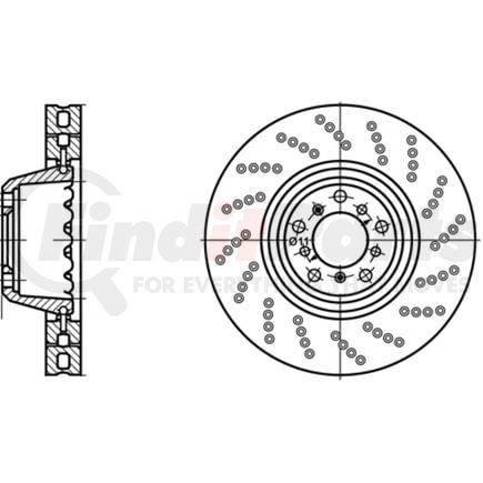436116 by ATE BRAKE PRODUCTS - ATE Original Front Right Disc Brake Rotor 436116 for BMW