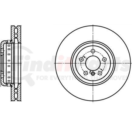 436119 by ATE BRAKE PRODUCTS - ATE Original Front Left Disc Brake Rotor 436119 for BMW