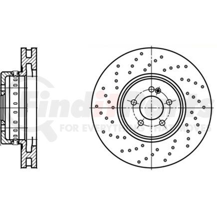 436134 by ATE BRAKE PRODUCTS - ATE Original Front Disc Brake Rotor 436134 for Mercedes Benz