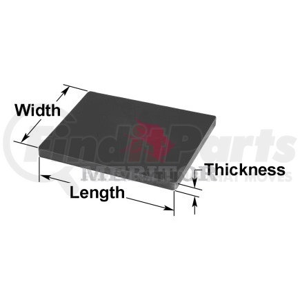 R303582 by MERITOR - Leaf Spring End Pad - 4-3/4 in. Length, 7-5/8 in. Width, 1 in. Thick