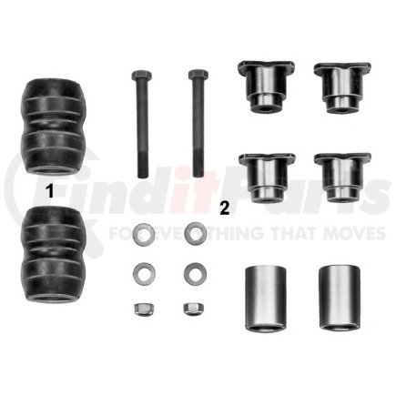 R304387 by MERITOR - Suspension Axle Connection Kit - with Bushings, Spacers, Washers, Bolts, Adapters and Nuts