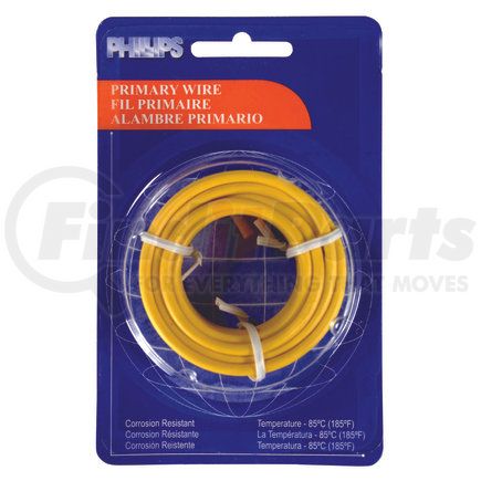 2-1473 by PHILLIPS INDUSTRIES - Primary Wire - 10 Ga., Yellow, 8 ft., Polybag, SAE J1128, Type GPT