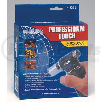 4-057 by PHILLIPS INDUSTRIES - Torch - Professional Torch, Box, Adjustable Flame, Refillable Tank