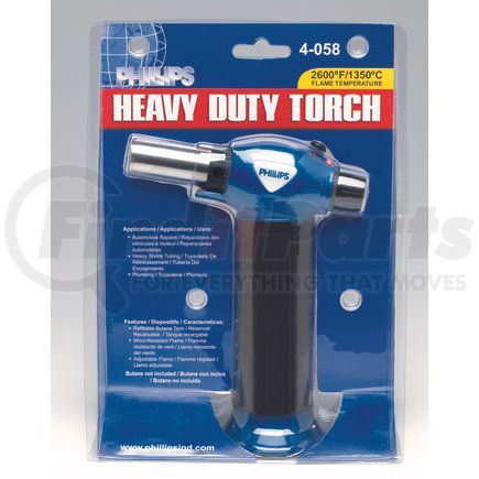 4-058 by PHILLIPS INDUSTRIES - Torch - Heavy Duty Torch, Clamshell, Adjustable Flame, Refillable