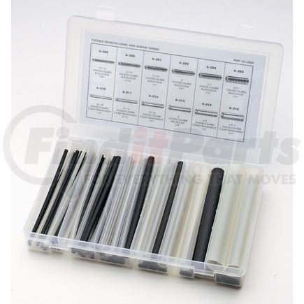 6-1800 by PHILLIPS INDUSTRIES - Heat Shrink Tubing Assortment - 78 Pieces, Plastic, Flexible Dual Walls, Clear and Black