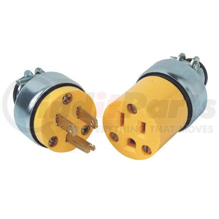 8-210 by PHILLIPS INDUSTRIES - Multi-Purpose Plug - Armored Cap Yellow Vinyl 15 Amp, 125 Volt Male Plug