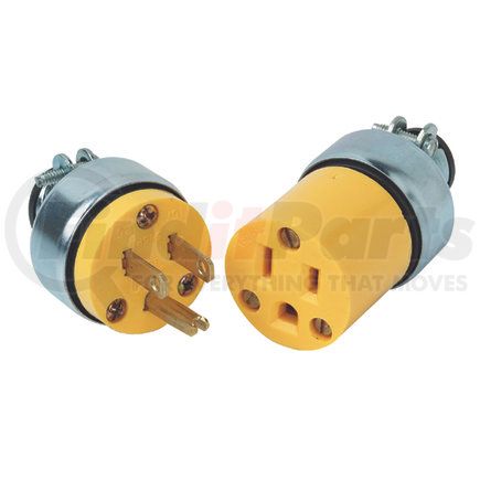 8-211 by PHILLIPS INDUSTRIES - Electrical Pin Socket - 125V, 15 AMP, Female, Armored Cap Yellow Vinyl