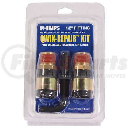 12-050 by PHILLIPS INDUSTRIES - Air Brake Hose - 3/8 in. Rubber Hose, 1/2 in. Fittings, Qwik-Repair Kit