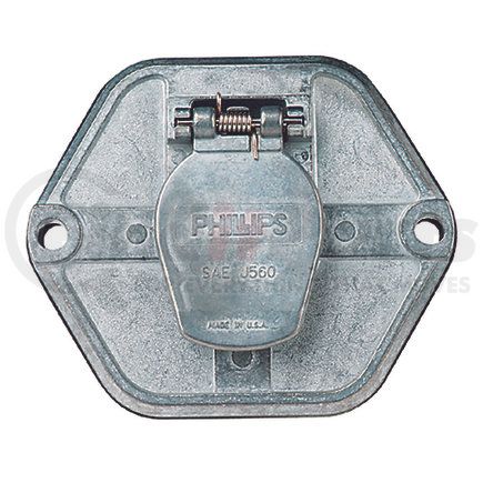 15-750 by PHILLIPS INDUSTRIES - Trailer Receptacle Socket - 7-Way, Low-Profile, Split Pin, without Circuit Breakers