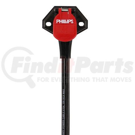 16-2223 by PHILLIPS INDUSTRIES - Dual Pole Socket - 48 in. Blunt-Cut Cable, 2 Ga. with Dual Pole Quick Connect Socket