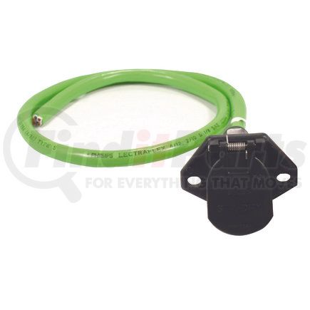 16-7401 by PHILLIPS INDUSTRIES - Trailer Wiring Harness - Straight Back, 48 in. Blunt-Cut Cable, Includes Socket