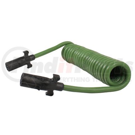 30-4627 by PHILLIPS INDUSTRIES - ABS Coiled Cable - 15 ft., Army Green, with 7-Way Molded Plugs