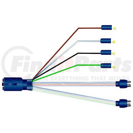 36-9512 by PHILLIPS INDUSTRIES - Trailer Wiring Harness - Universal, LED, 2 Stop-Tail-Turn, 4 .180 Female Bullets