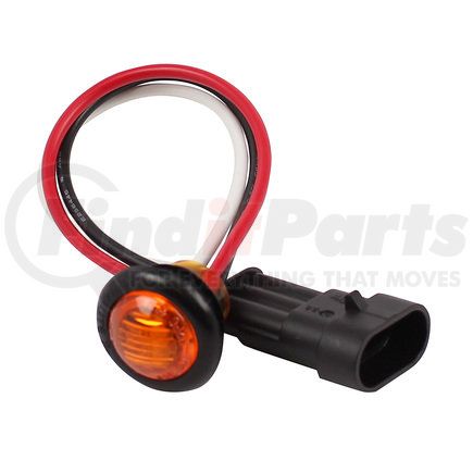 51-35313 by PHILLIPS INDUSTRIES - Marker Light - 3/4 in., PC Rated, Round, Dual Function, Amber, 3 Pin AMP Connector