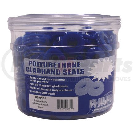 80-0161 by PHILLIPS INDUSTRIES - Air Brake Gladhand Seal - Blue Polyurethane, Bucket, 200 Pieces