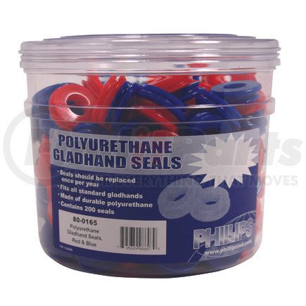 80-0164 by PHILLIPS INDUSTRIES - Air Brake Gladhand Seal - Red and Blue, Emergency and Service, Polyurethane