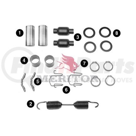 R509063 by MERITOR - Air Brake Camshaft Repair Kit - 5.00/6.00/7.00/10.00" Width, for 16.50" Brake