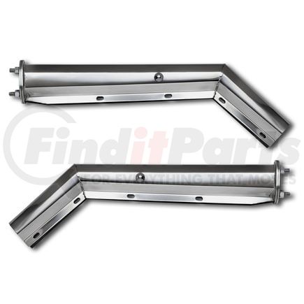 647-SL by ROADMASTER - Chrome spring-loaded mud flap hanger, taper style, 45 degree angled (one pair) 2.5