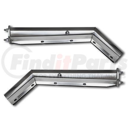 647S-SL by ROADMASTER - Stainless steel spring-loaded mud flap hanger, taper style, 45 degree angled (one pair) 2.5