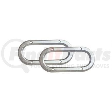 807PCD by ROADMASTER - Oval chrome ABS plastic bezel with screws, (1 Pair) 7-3/4"x3-1/2"