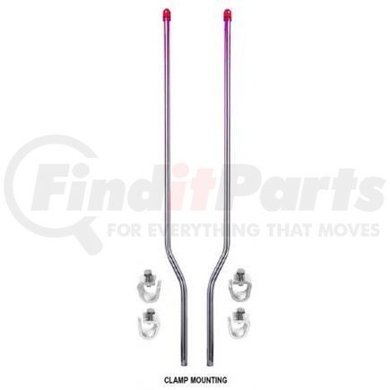 847SA-4810A by ROADMASTER - Stainless steel bumper guides with LED lights, bracket mounting. Fits International 9200-9400; White; GMC; Volvo; Mack CH and CL (one pair) 48"