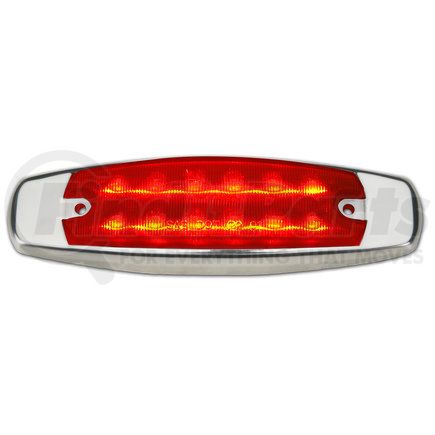 1806-2R by ROADMASTER - Red 12 LED Marker Light. Stainless Steel Bezel. Wire Lead, Bullet and Ring