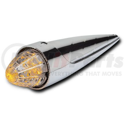 1951AC by ROADMASTER - 19 LED Clear Lens Torpedo Cab Marker Light. Chrome Plastic Housing. 2-Wire Lead