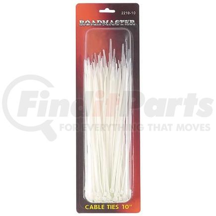 2210-10W by ROADMASTER - 10" Nylon Cable Ties. White. 100 Pieces