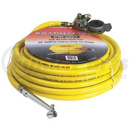 2207 by ROADMASTER - Tire Inflator Air Hose with Hand Chuck and Pressure Nozzle. 50 Feet
