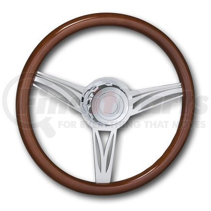 29520-CLASSIC by ROADMASTER - Steering Wheel 18-inch Chrome Flame Design, Tilt/Telescopic Column