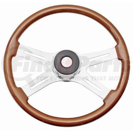 29525 by ROADMASTER - Steering Wheel 18-inch Chrome Cross Design, Adjustable Column