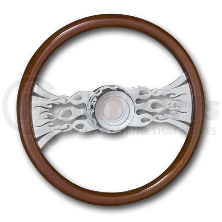 29530-FLAMES by ROADMASTER - Steering Wheel 18-inch  Chrome Flame Design, Tilt/Telescopic Column