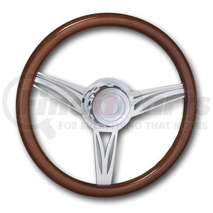 29535-CLASSIC by ROADMASTER - Steering Wheel 18-inch Chrome Flame Design, Tilt/Telescopic Column
