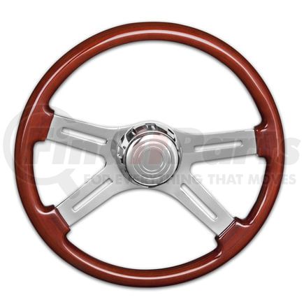 29535 by ROADMASTER - Steering Wheel 18-inch Chrome Flame Design, Tilt/Telescopic Column