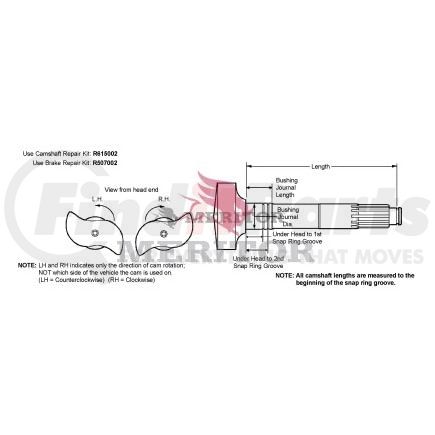 R607049 by MERITOR - CAMSHAFT-LH