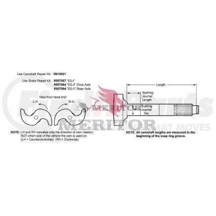 R607154 by MERITOR - CAMSHFT 1.50-10