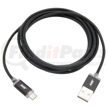 MBS06161 by MOBILE SPEC - USB Charging Cable - Micro To USB Cable, Smart LED, Black, 6 ft.