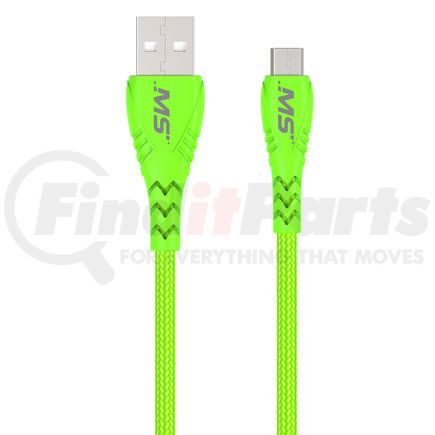 MB06713 by MOBILE SPEC - USB Charging Cable - Micro Sync Cable, 10 ft., Hi-Visibility, Green