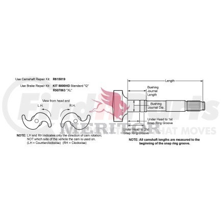 R607199 by MERITOR - CAMSHFT 1.50-28