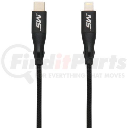 MB06900 by MOBILE SPEC - USB Charging Cable - Lightning To USB-C Cable, 4 ft., Black