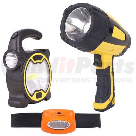 CB1904007C by ROADPRO - Survival Combo Lighting Set, 3-Piece, with Headlamp