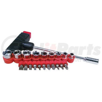 RP-34120 by ROADPRO - Screwdriver Set - T-Bar, 21-Piece, with 9 Sockets and 11 Bits