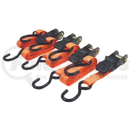 RPRTD04R by ROADPRO - Ratchet Tie Down Strap - 4-Piece, Orange