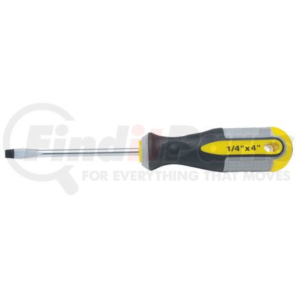 RPS1018 by ROADPRO - Screwdriver - Slotted, 4" x 1/4", Magnetic Tip, with Anti-Slip Grip Handle, Chrome Vanadium Steel