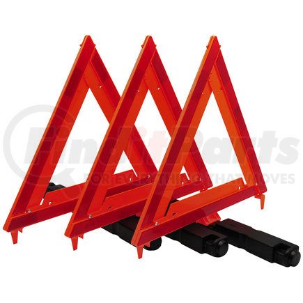 RP9113PK by ROADPRO - Safety Triangle - 3-Piece, 43.5 cm, PMMA and ABS Material, with Storage Case