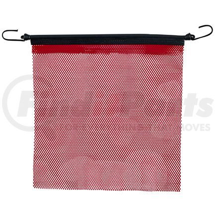 1818B by ROADPRO - Safety Flag - Danger/Warning Flag, Red Nylon Mesh, 18" x 18", with Elastic Strap and Plastic Coated J-Hooks